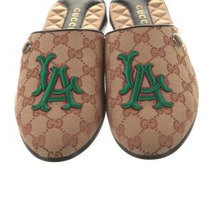 SOLD!!! GUCCI X LA DODGERS Monogram Mules with  LA GUCCI x MLB NEW BOX & COVER